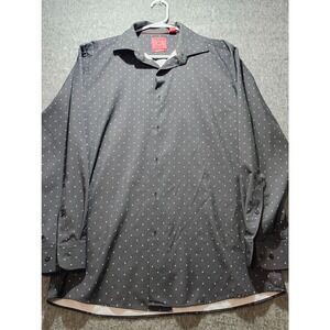 Proper Sport 4 Way Stretch Slim Fit Button Up Men's Size Large Black